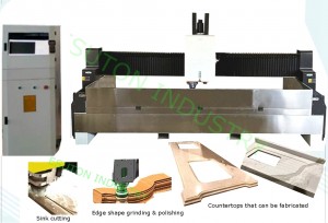 Máquina CNC de bancadas de pedra de cabeça dupla