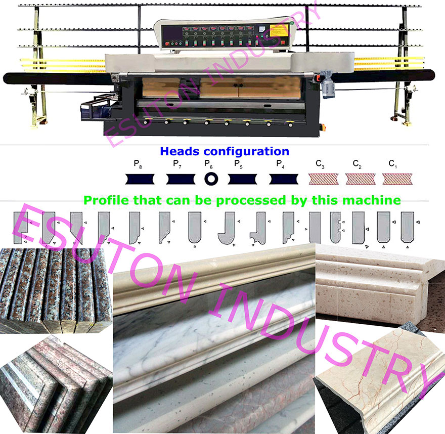 8 heads Stone edge profile machine2