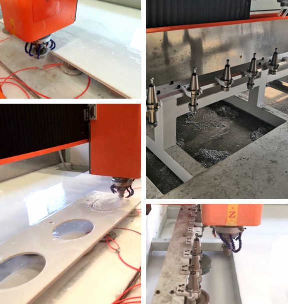 Automatic tools changing stone CNC center