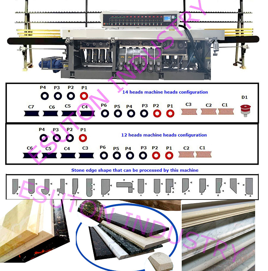 multi function stone edge grinding polishing machine