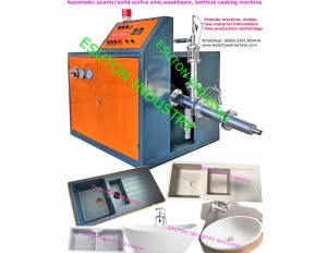 Línea de máquinas de fregadero de granito de cuarzo